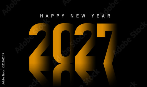 Colorful Happy New Year 2027 Typography Design with Modern Decorative Numbers and Multicolor Script Lettering