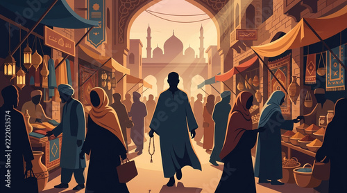Silhouette walking through crowd…