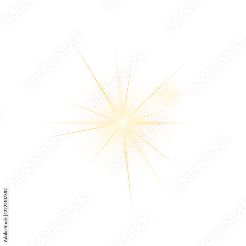 Golden asymmetric optical flare with a displaced reflection
