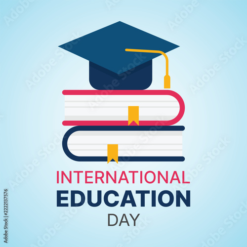 International Education Day Graduation Cap and Books Education