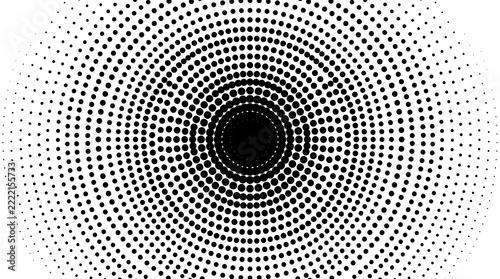 Monochrome Radial Halftone Pattern.