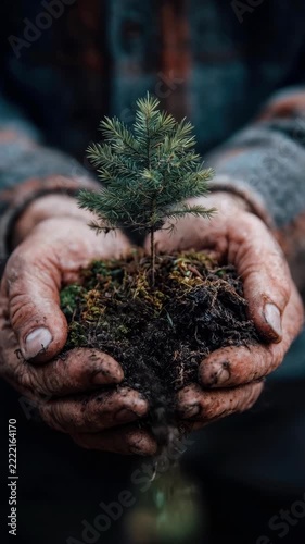 Hands Holding Tiny Tree