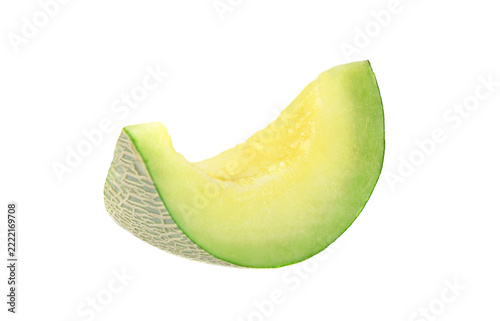 Slice of cantaloupe melon isolated on transparent background. PNG