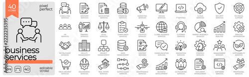Obraz na plátně Business services line icon set