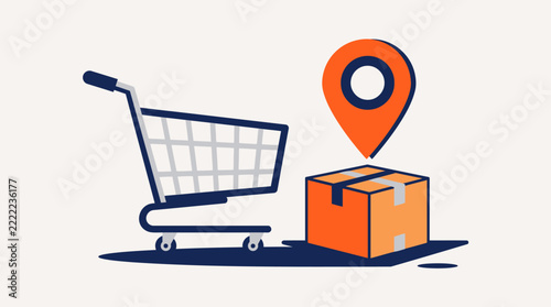 Online shopping delivery location tracking and parcel shipping