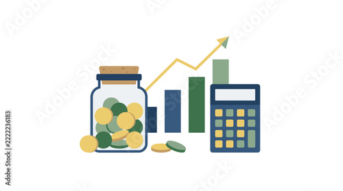 Illustration of natural supplements boosting financial growth and
