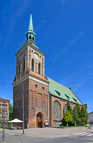 Saint Barbara church in Gdańsk, Poland. The medieval church has suffered significantly, as a result of early modern transformations and wars.