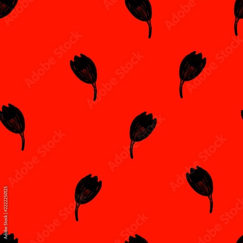 seamless pattern with red poppies