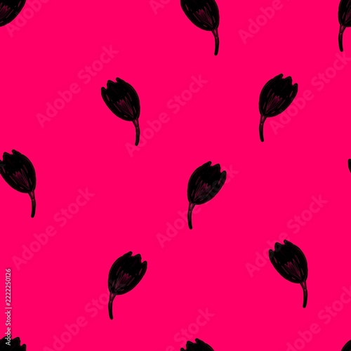 seamless pattern with red flowers