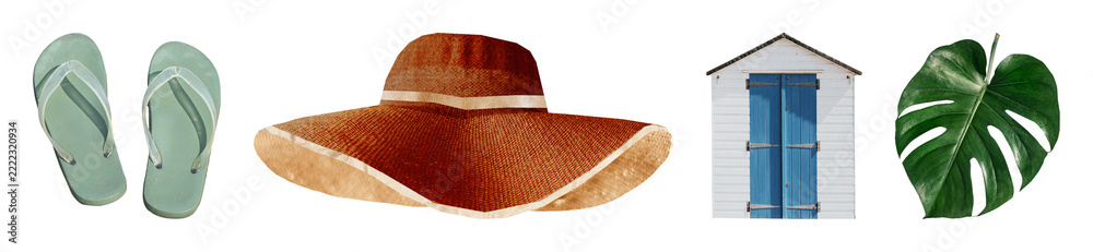 Fototapeta premium PNG Summer essentials for beach relaxation on transparent background