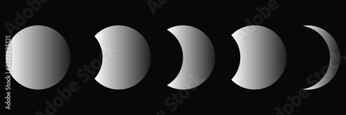 Crescent Moon Shape Collection with Positive and Negative Space Designs for Islamic Holidays, Spiritual Themes, and Minimalist Branding