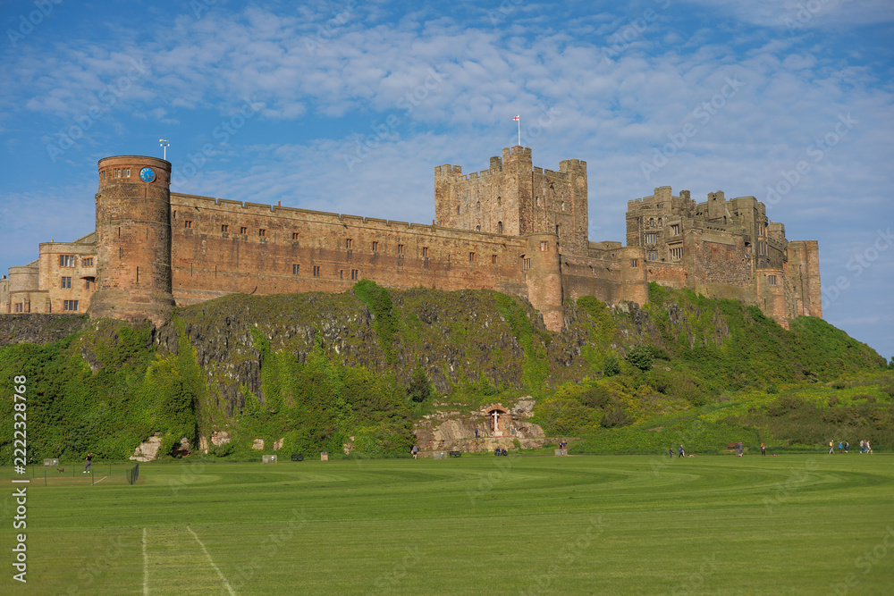 Naklejka premium Wide view of Bamburgh Castle
