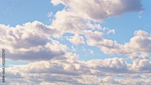 blue sky and white clouds .time lapse	