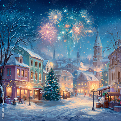 Festive Christmas and New Year Winter Holiday Design