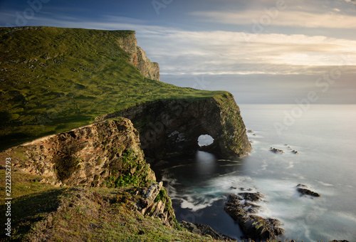 Foula, Shetland, Scotland, United Kingdom, 5th July 2026, view of the sea and cliffs and rocks on the north coast of the island
