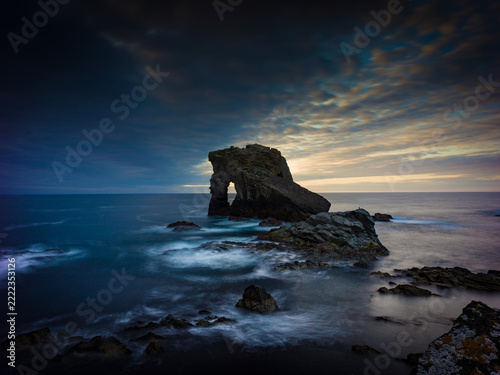Foula, Shetland, Scotland, United Kingdom, 5th July 2026, view of the sea and the Gaada natural arch