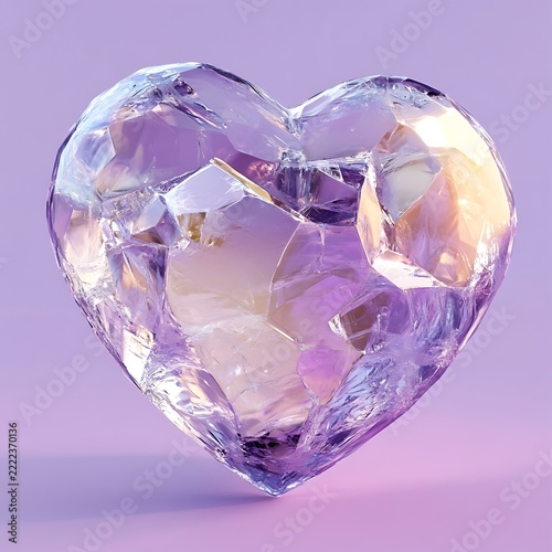 Translucent glass sphere with purple and pink gradient, abstract light refraction