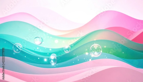Pastel pink and blue abstract wavy background.