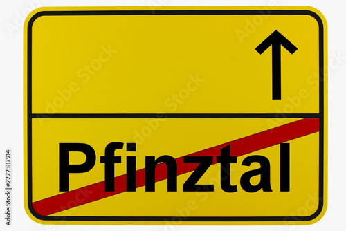 Illustration eines Ortsausgangsschildes von Pfinztal in Baden-Württemberg	