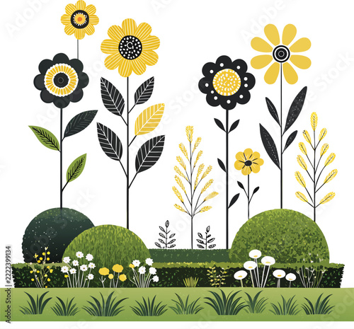 vector illustration of a sunflower
