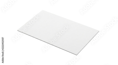 Blank business card mockup — Photorealistic blank business card, smooth heavyweight white cardstock with sharp corners and clean completely unprinted face; front three-quarter view, crisp paper
