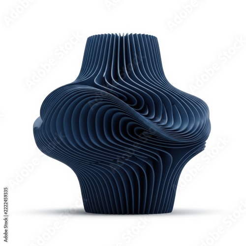 Abstract wave-patterned vase with a dynamic and fluid design