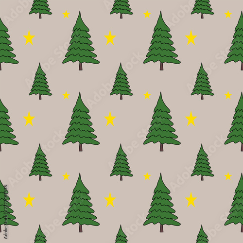 christmas trees seamless pattern