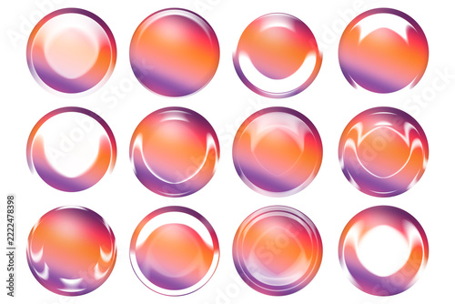 set of colorful glossy buttons