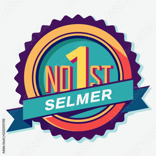 Gradient Circle Badge Number One Best Seller Label Design
