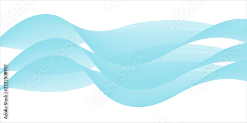 Abstract blue smooth waves on white background.Vector illustration.