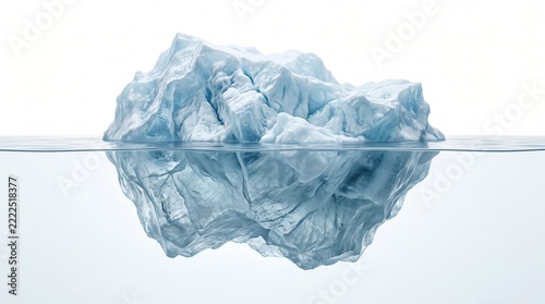 Solitary Iceberg Reflects Calm Clear Arctic Waters