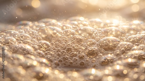 Hot tub jets producing bubble foam in a relaxing atmosphere  