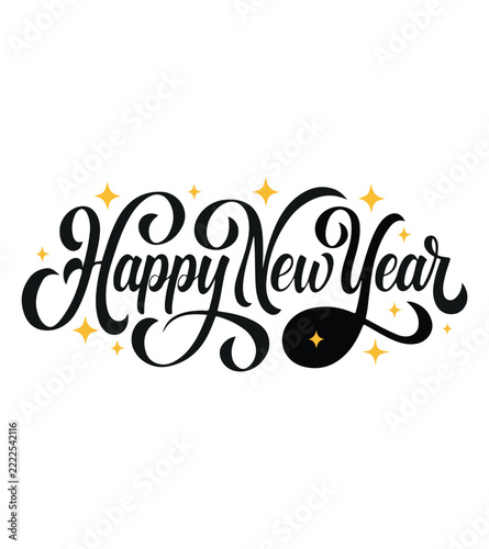 Happy New Year Typography Unique T-Shirt Design