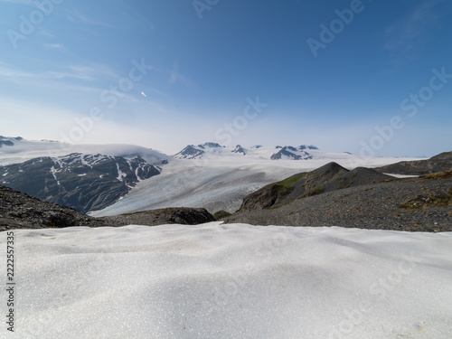 Vast Glacial Ice and Snowfields of Harding Icefield, Alaska