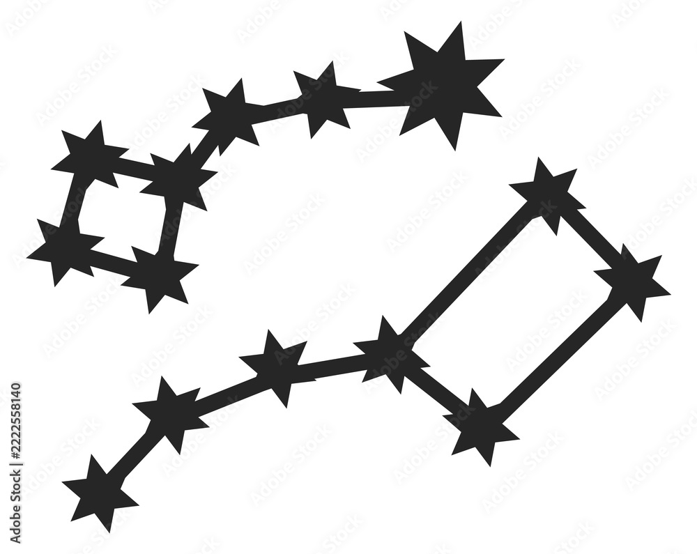 Fototapeta premium Constellation black icon. Big dipper stars symbol