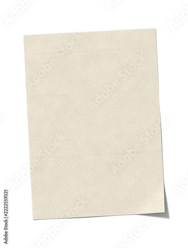 Blank letterhead sheet with folded creases