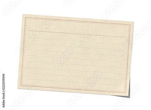 Blank vintage recipe card with red border