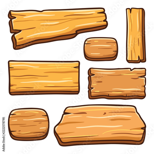 Wooden Planks Elements Set
