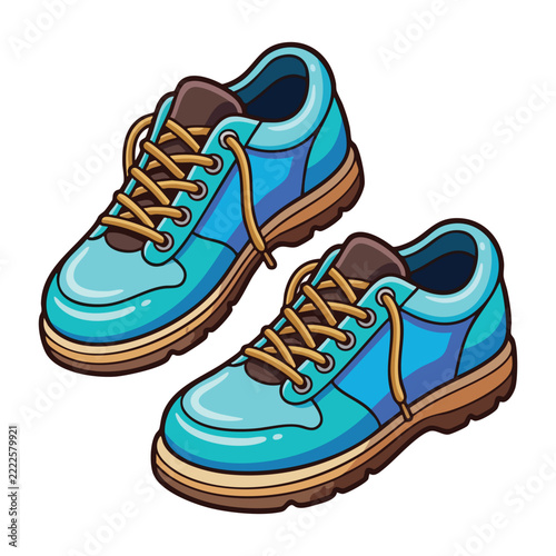 3D Cartoon Blue Sneakers Isolated