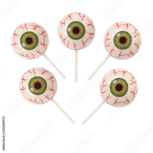 Five spooky eyeball lollipops for a fun halloween party