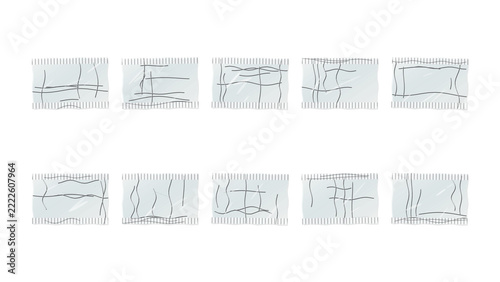 Set of distressed grunge crack texture