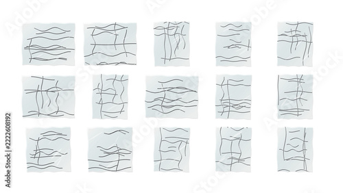 Set of hand drawn crack texture