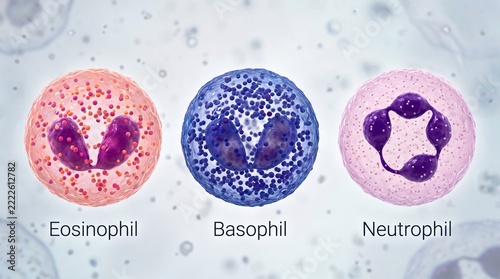 Types of Granulocyte White Blood Cells Illustration