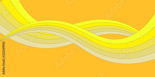 Abstract Yellow Wave Background With Curved Lines, Smooth Gradient Flow And Minimal Modern Design