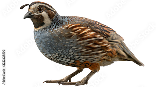 Northern bobwhite quail colinus virginianus, a small game bird, isolated on transparent background