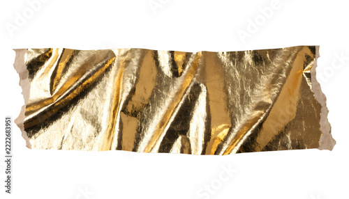 Luxury torn metallic gold foil decorative graphic element for
