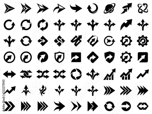 Modern arrow vector set, directional icons and navigation symbols collection