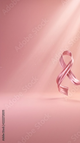 Stylized pink ribbon for a breast cancer awareness and prevention campaign.