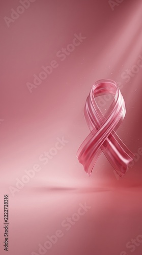 Stylized pink ribbon for a breast cancer awareness and prevention campaign.