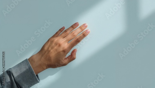 A person's hand outstretched, reaching for something just out of grasp